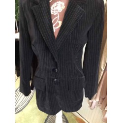 Sue Rowe Pinstripe Black velvet jacket small